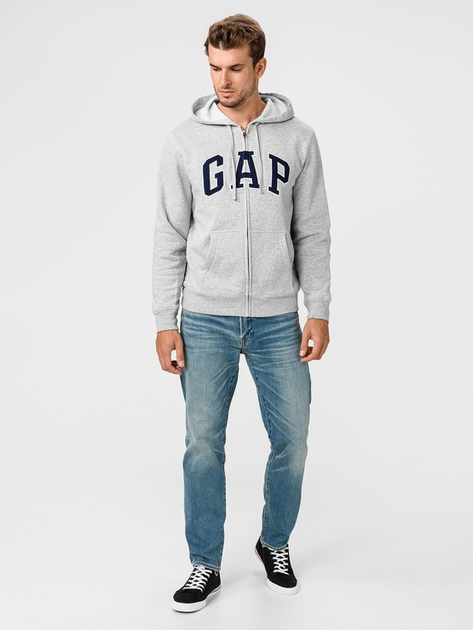 Bluza męska rozpinana streetwear z kapturem GAP 851516-19 M Szara (1200027121736) - obraz 1