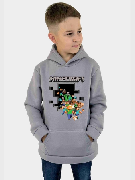 Худи утепленное детское Спиногрыз Minecraft Все герои №09-01756 128 см Серое (ROZ6400179283) 