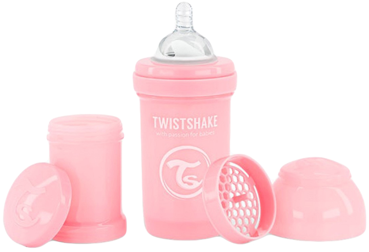 Пляшка для годування антиколікова Twistshake із силіконовою соскою 180 мл рожева (7350083122490) - зображення 1