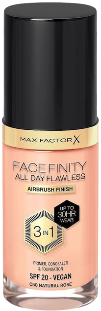 Тональна основа рідка Max Factor Facefinity All Day Flawless 3 w 1 C50 Natural Rose 30 мл (3616303999452) - зображення 1