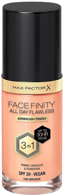 Тональна основа рідка Max Factor Facefinity All Day Flawless 3 w 1 C80 Bronze 30 мл (3616303999490) - зображення 1
