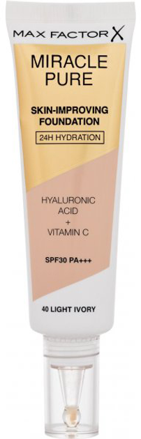 Podkład Max Factor Miracle Pure Skin Improving Foundation SPF 30 40 Light Ivory 30 ml (3616302638697) - obraz 1