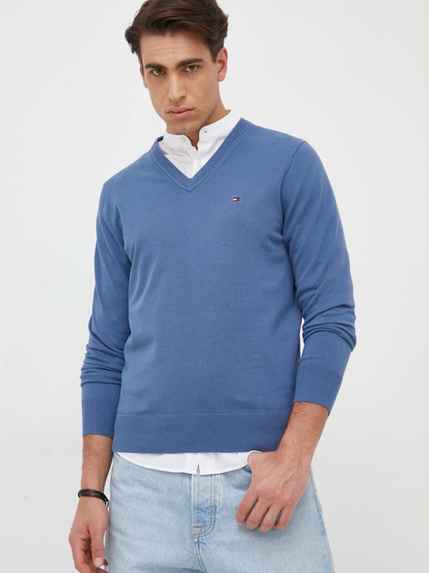 Пуловер чоловічий Tommy Hilfiger Regular Fit MW0MW22349 2XL Синій (8720643110660) - зображення 1