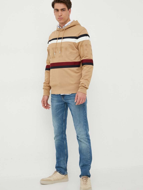 Bluza męska z kapturem Tommy Hilfiger Regular Fit MW0MW31489 L Beżowa (8720644080139) - obraz 3