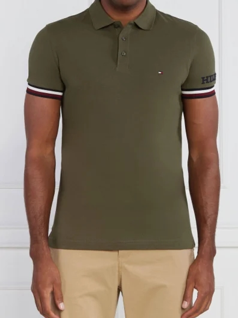 Koszulka polo męska Tommy Hilfiger Slim Fit MW0MW31549 XL Khaki (8720644203149) - obraz 1