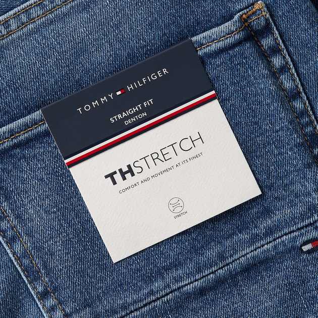 Jeansy regular fit męskie Tommy Hilfiger Fitted Straight MW0MW32079 30 Niebieskie (8720644101070) - obraz 6