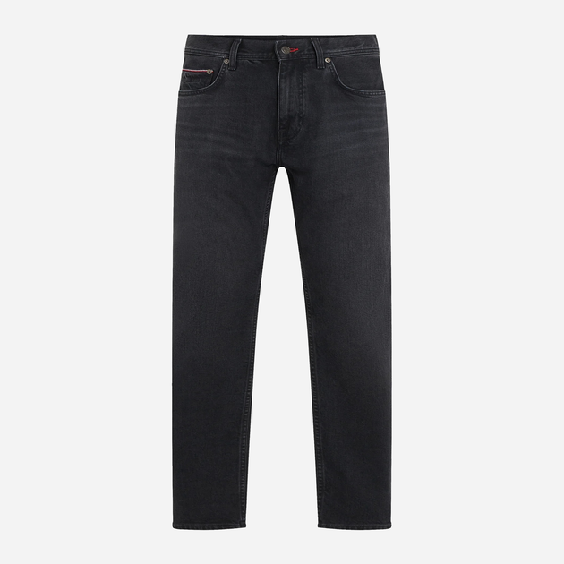 Jeansy regular fit męskie Tommy Hilfiger Fitted Straight MW0MW32080 33 Czarne (8720644194706) - obraz 4