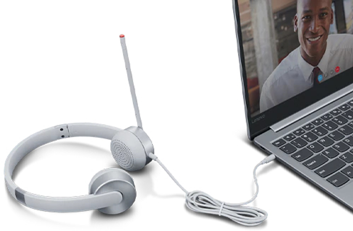 Навушники Lenovo 100 Stereo Analog Headset Cloud Grey (GXD1E71386) - зображення 5
