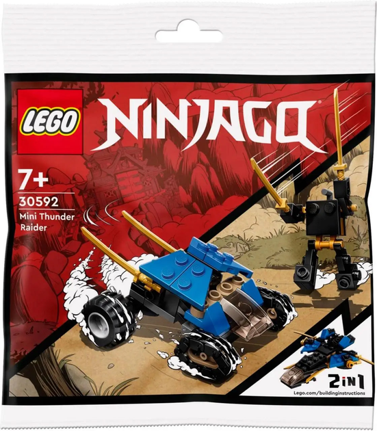Конструктор LEGO Ninjago Міні Позашляховик-блискавка 69 деталей (30592) - зображення 1