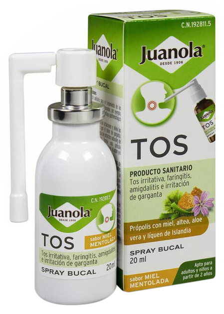 Спрей від болю в горлі Juanola Tos Spray Bucal 20 мл (8470001928115) - зображення 1