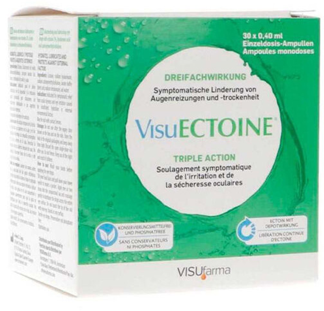 Капли для глаз Vitaflor Visufarma Visuectoina Triple Action 30 Single Dose (5060361081402) - изображение 1