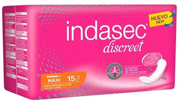 Гігієнічні прокладки Indasec Compresses Incontinence Maxi 15 шт (8410108133326) - зображення 1