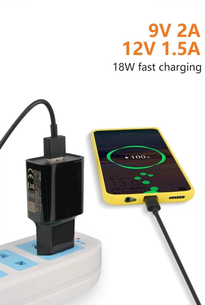 18W швидка зарядка Xiaomi + кабель type-C Quick Charge 3.0 MDY-08-EI POCO зарядний пристрій black. - изображение 5