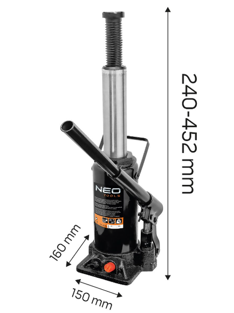 Домкрат гідравлічний 20т NEO TOOLS 10-456 - зображення 4