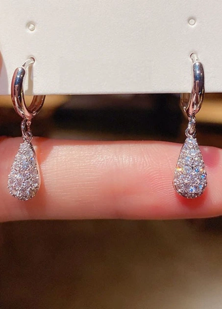 Женские серьги Слезы Солнца No Brand 822-01 Серебряный - Фото 2 Женские серьги Слезы Солнца No Brand 822-01 Серебряный - изображение 2