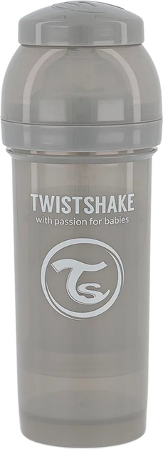 Пляшка для годування антиколікова Twistshake із силіконовою соскою 260 мл сіра (7350083122605) - зображення 2