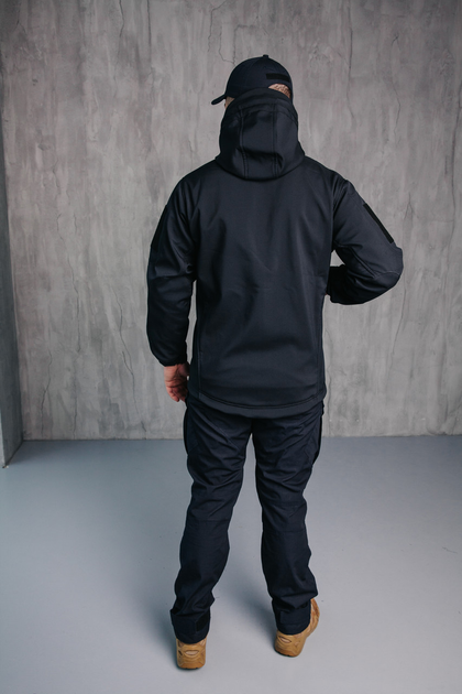 Куртка мужская тактическая Soft Shell демисезонная ДСНС Водонепроницаемая ТЕМНО СИНИЙ S - изображение 2
