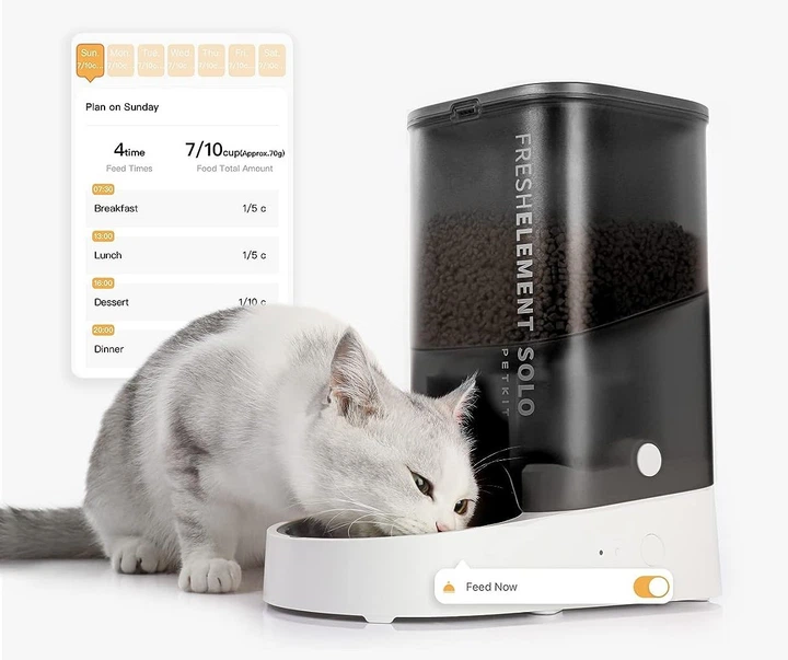 Автоматическая кормушка PETKIT 3L для кошек и собак 2,4G, только Wi-Fi, сублимированная подкладка, совместимая со съемным футляром из нержавеющей стали (черный) - изображение 3