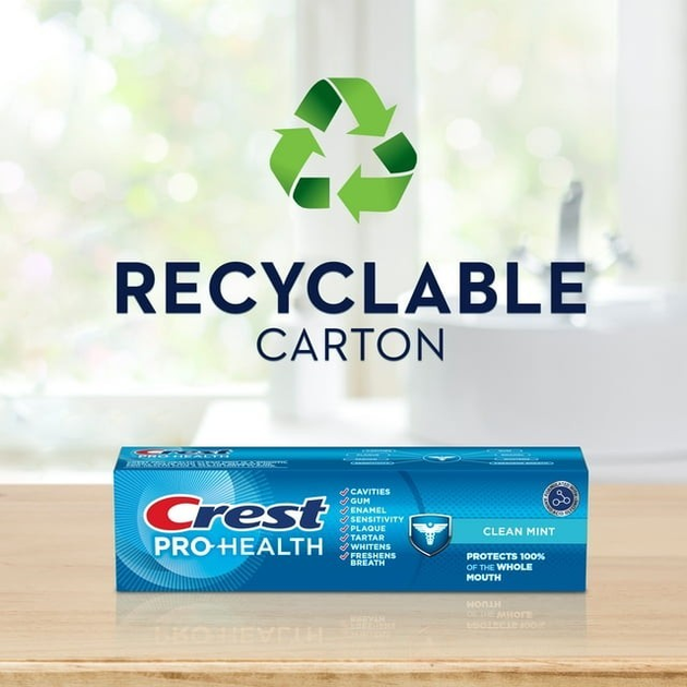 Зубна паста відбілююча Crest Pro Health Clean Mint 3 шт 365 г для відбілювання від карієсу з відбіленням американська паста крест прохелс з ментолом - зображення 10