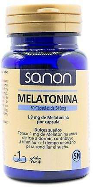 Suplement diety Sanon Melatonina 60 kapsułek 545 mcg (8437013869300) - obraz 1