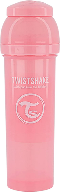Butelka do karmienia antykolkowa Twistshake z silikonowym smoczkiem 330 ml różowa (7350083122612) - obraz 2