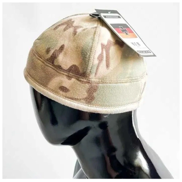 Флісова тактична шапка-підшоломник MFH Camo мультикам XL - зображення 2
