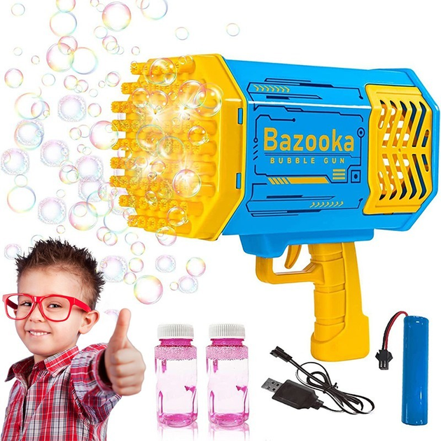 Пистолет генератор мыльных пузырей Bazooka Bubble Gun 69 отверстий ...