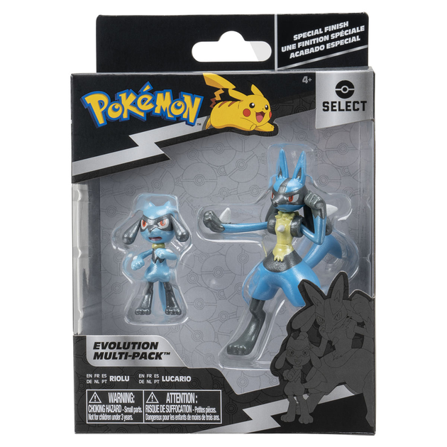 Figurka Jazwares Pokemon Select Ewolucja Riolu Lucario (PKW2776) (191726434412) - obraz 1