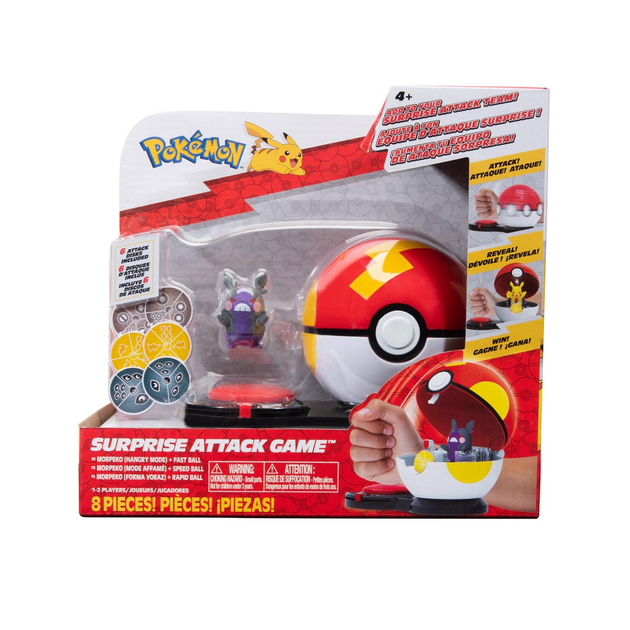 Figurka Jazwares Pokemon Surprise Attack Gra - Morpeko Hangry-Mode with Fast Ball Seria 3 (PKW3168) (191726483212) - obraz 1