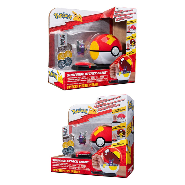 Figurka Jazwares Pokemon Surprise Attack Gra - Morpeko Hangry-Mode with Fast Ball Seria 3 (PKW3168) (191726483212) - obraz 2