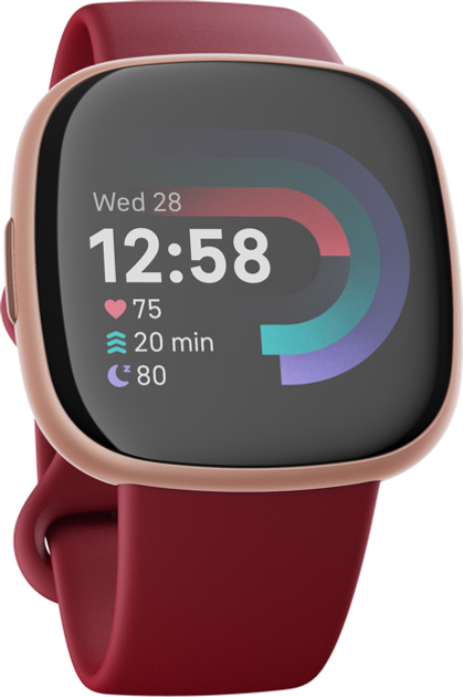 Smartwatch Fitbit Versa 4 Beet/Copper Rose (FB523RGRD) - obraz 2