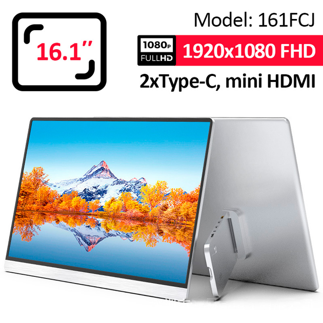 Монитор портативный 161FCJ / 16.1 '' / IPS / 1920x1080 / Type-C / HDMI / jack 3.5 мм / второй экран - изображение 1