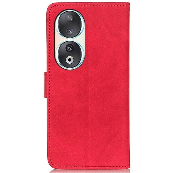 Чехол-книжка с застежкой KHAZNEH Retro Wallet для Honor 90 - Red - изображение 4