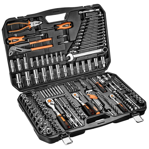 Набор инструментов, 1/2", 1/4", 3/8", CrV, кейс, 233шт Neo Tools (hoz0012654) - Фото 2 Набор инструментов, 1/2", 1/4", 3/8", CrV, кейс, 233шт Neo Tools (hoz0012654) - изображение 2