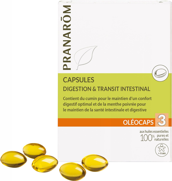Дієтична добавка Pranarom Oleocaps 3 Digestion Transit 100 капсул (5420008577079) - зображення 1