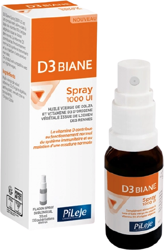 Suplement diety Pileje D3 Biane Spray 1000UI 20 ml (3701145600618) - obraz 1