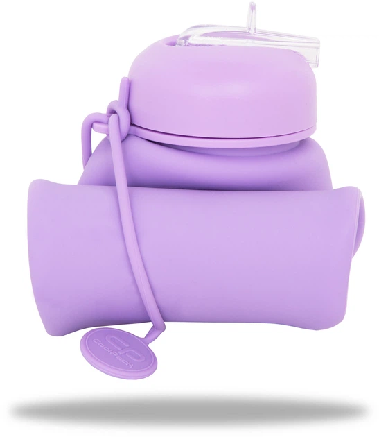 Бутылка для воды CoolPack Pump Silicone Powder 600 мл силиконовая Сиреневая (Z14648) - изображение 2