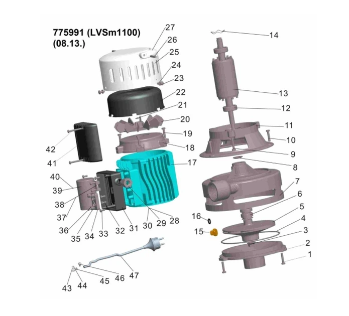 Насос поверхностный Leo LVSm1100 775991 - Фото 3 Насос поверхностный Leo LVSm1100 775991 - изображение 3