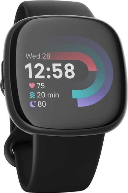 Smartwatch Fitbit Versa 4 + Sports Band Black/Graphite (FB523BKBK-EUBNDL) - obraz 3