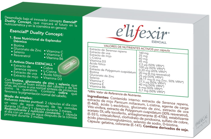 Дієтична добавка Phergal E'lifexir Hair Redensifier 2 x 30 капсул (8429449081883) - зображення 2
