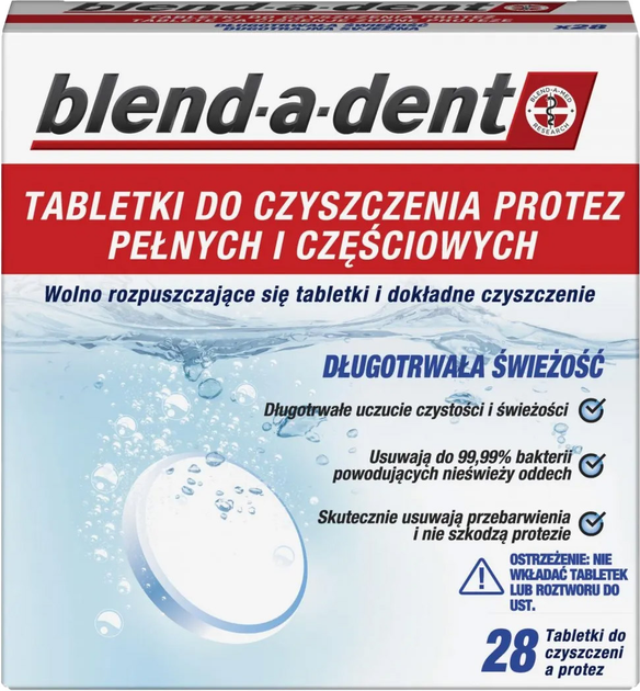 Засіб для очищення зубних протезів Blend-A-Dent Тривала свіжість 28 шт (8001841421728) - зображення 1