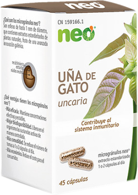 Suplement diety Neo Fitogranulos Uña De Gato 45 kapsułek (8436036590093) - obraz 1