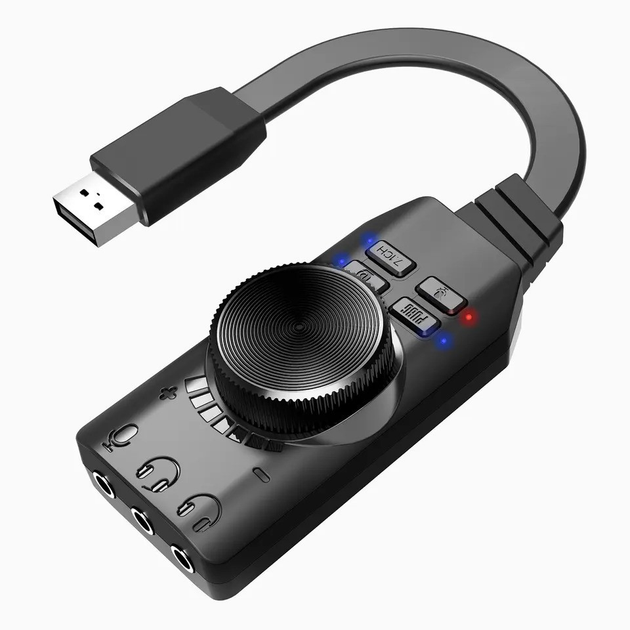 Внешняя звуковая карта Plextone GS3 Mark2 USB 7.1 Channel (2508234212) - изображение 1