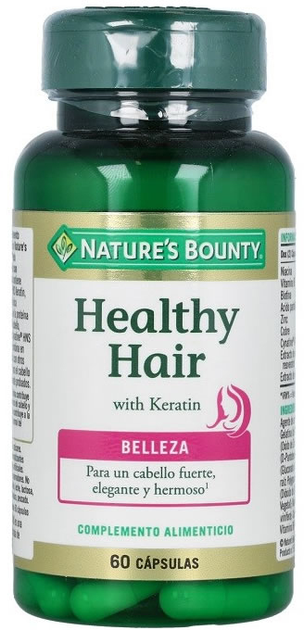 Kompleks witamin i minerałów Nature's Bounty Healthy Hair Keratin 60 kapsułek (0074312007422) - obraz 1