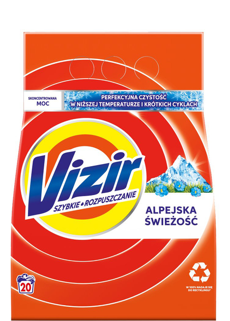 Proszek do prania Vizir Alpine Fresh 1.1 kg (8006540971260) - obraz 1