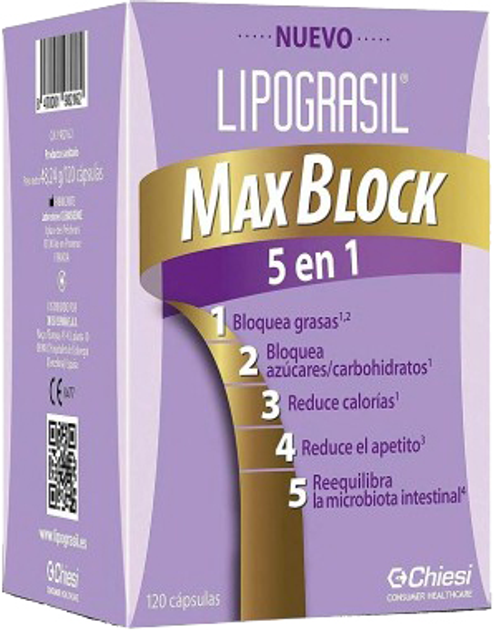 Suplement diety Lipograsil Max Block 5 in 1 120 kapsułek (8470001982162) - obraz 1