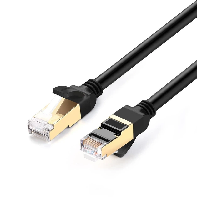 Інтернет кабель UGREEN NW107 Cat 7 F/FTP Патч корд 2m Black (11269