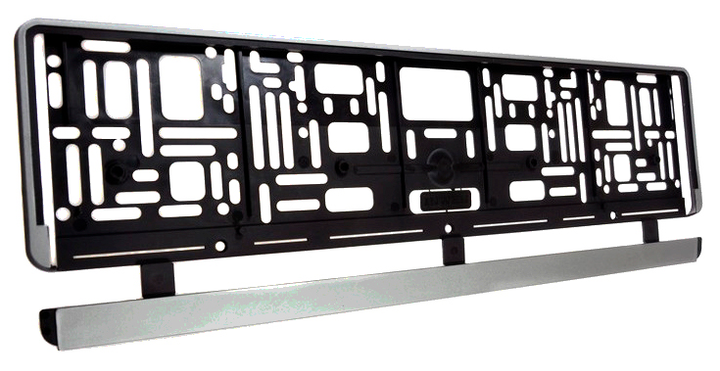 Рамка номерного знака Bottari S універсальна без логотипа Срібляста (B54101) - зображення 1