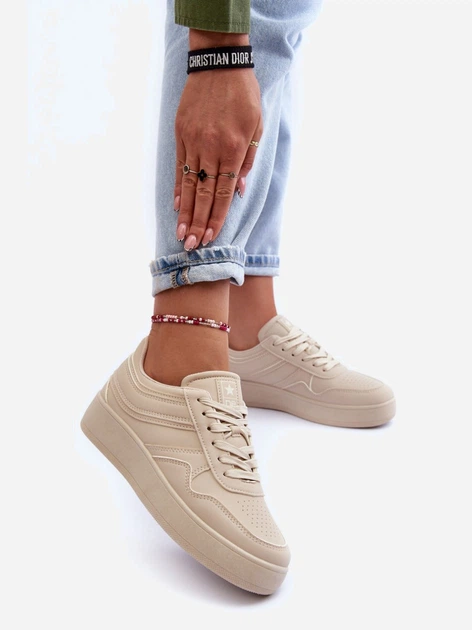 Жіночі снікери Pudina 36 Бежеві (5905677888089) - зображення 5