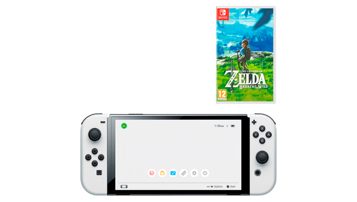Набор Консоль Nintendo Switch OLED Model HEG-001 64GB White Б/У + Игра The Legend of Zelda Breath of The Wild Русская Озвучка - изображение 2